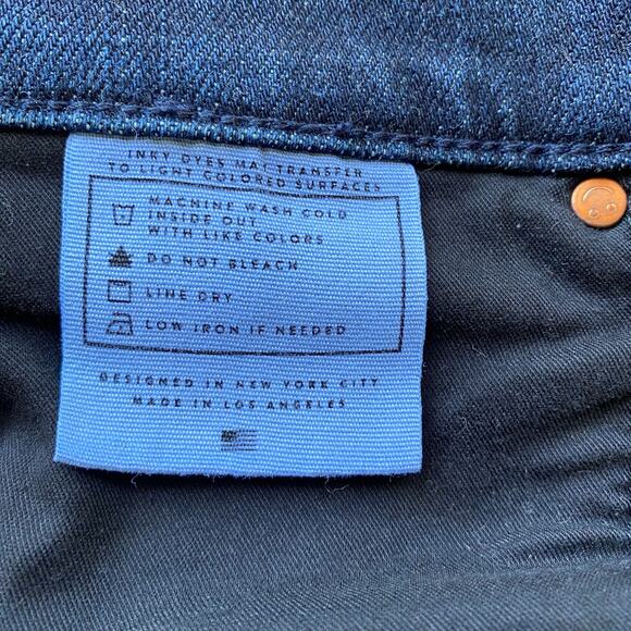 AYR The Riser High Rise Skinny Jeans Dark Wash Raw Hem Women’s W26 L28 LA Made - Picture 10 of 14